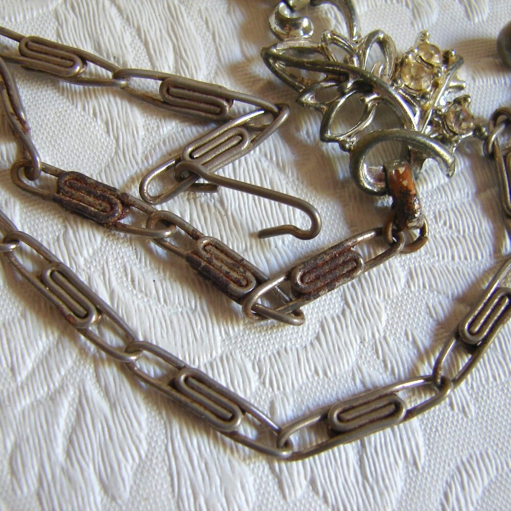 Vtg 1950-60s Rhinestone/Pearl Choker NECKLACE Lot for Repair or Upcycle E74 - Picture 6 of 16